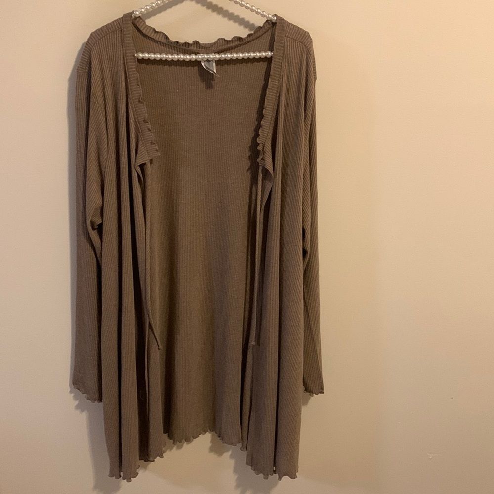 Honeyme Tan Open Front Cardigan